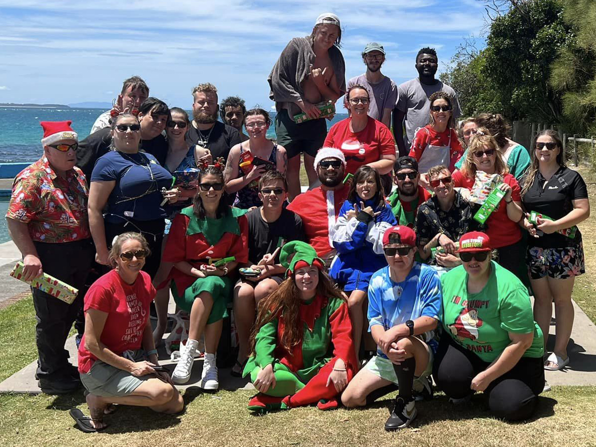 Breakthru Port Macquarie clients beachside at their Christmas Party in 2022