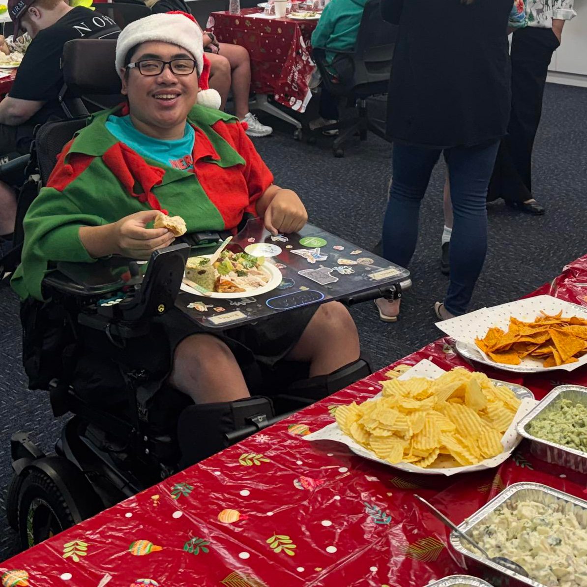 Breakthru client enjoying Christmas lunch